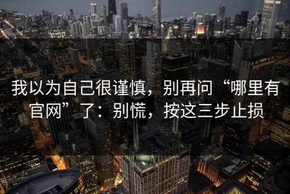 我以为自己很谨慎，别再问“哪里有官网”了：别慌，按这三步止损