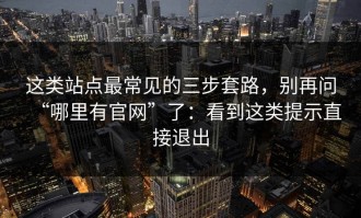 这类站点最常见的三步套路，别再问“哪里有官网”了：看到这类提示直接退出