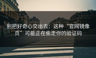 别把好奇心交出去：这种“官网镜像页”可能正在偷走你的验证码